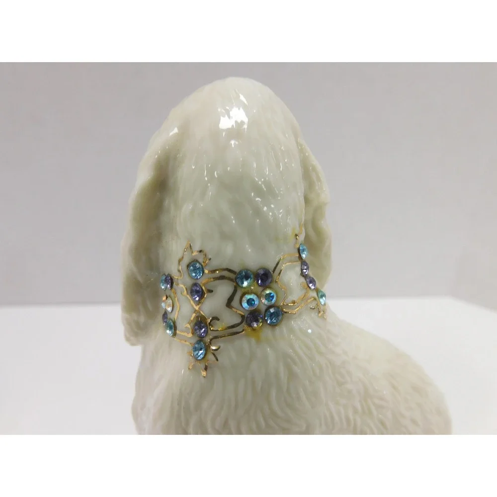 Two Lenox Figurines Cocker-Spaniel w/ Gem Collar & Cat w/Gem Collar DW799